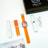 ULTRA V2 Fashion Smartwatch With 4 Straps Orange image 0