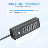 ORICO 4-Port USB 3.0 Hub 5Gbps – Plug & Play | Lafafa.pk