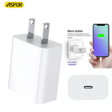 Aspor Fast charger A801 20w US 2 pin image 0
