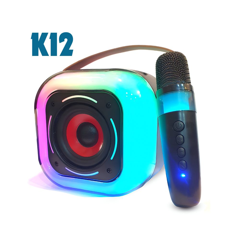 K12 Mini Bluetooth 5.0 Karaoke Speaker Wireless Microphone TF USB AUX Pakistan