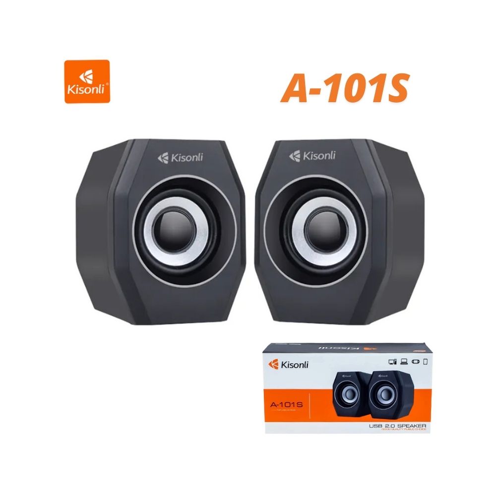 Kisonli A-101S 6W USB Wired Computer Speaker 2.0 AUX Portable Black Pakistan