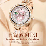 HW16 Mini Smart Watch Rose Gold Women image 0
