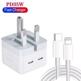 iPhone 35w Fast Charger 2 port with Cable image 0